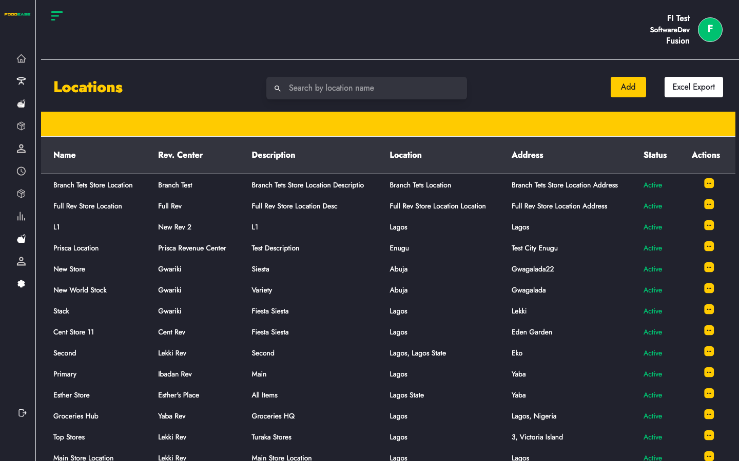 Locations list page