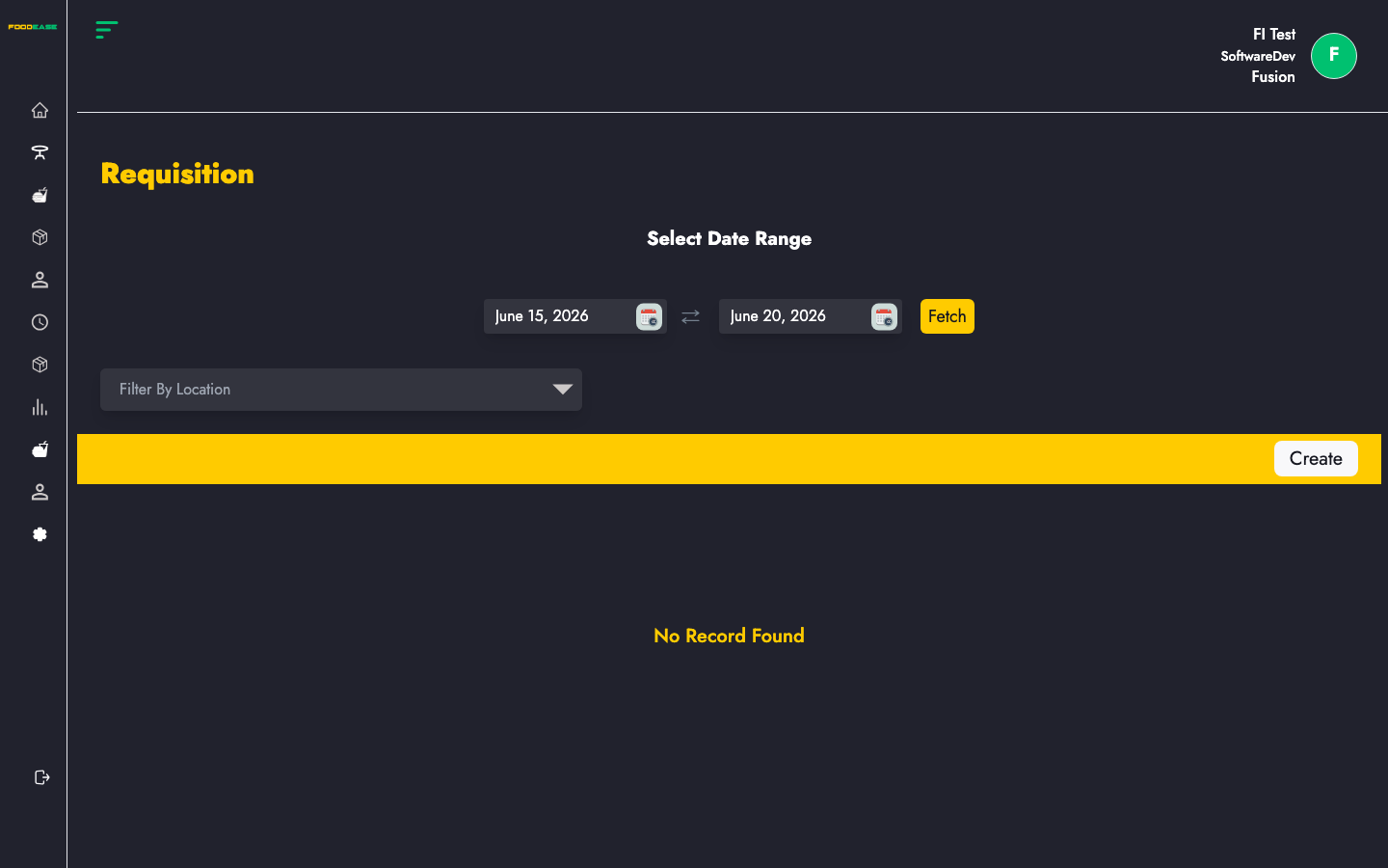 Requisition list page