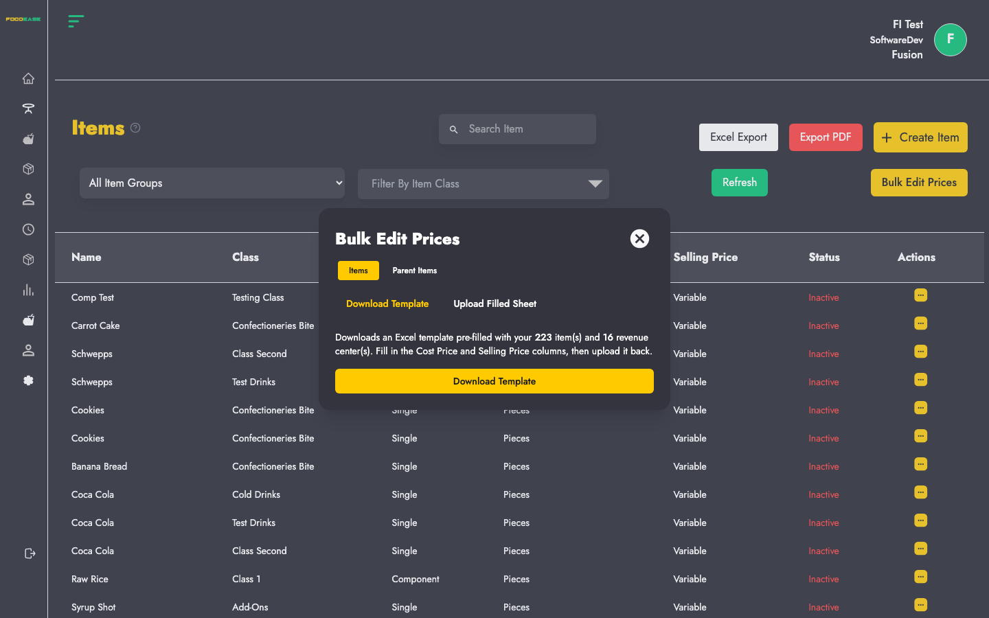 Edit Item form