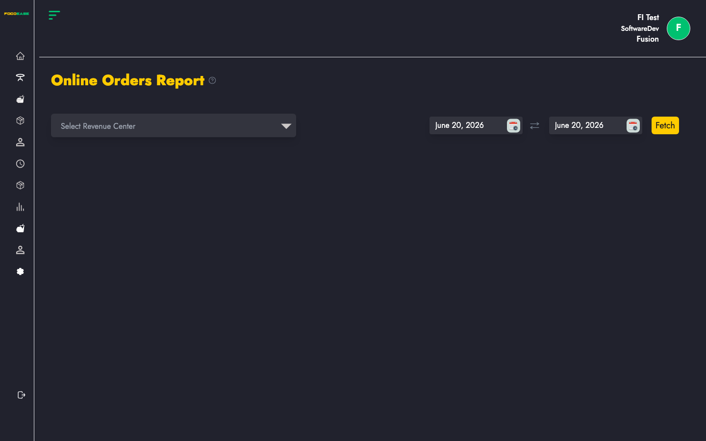 Online Orders Report