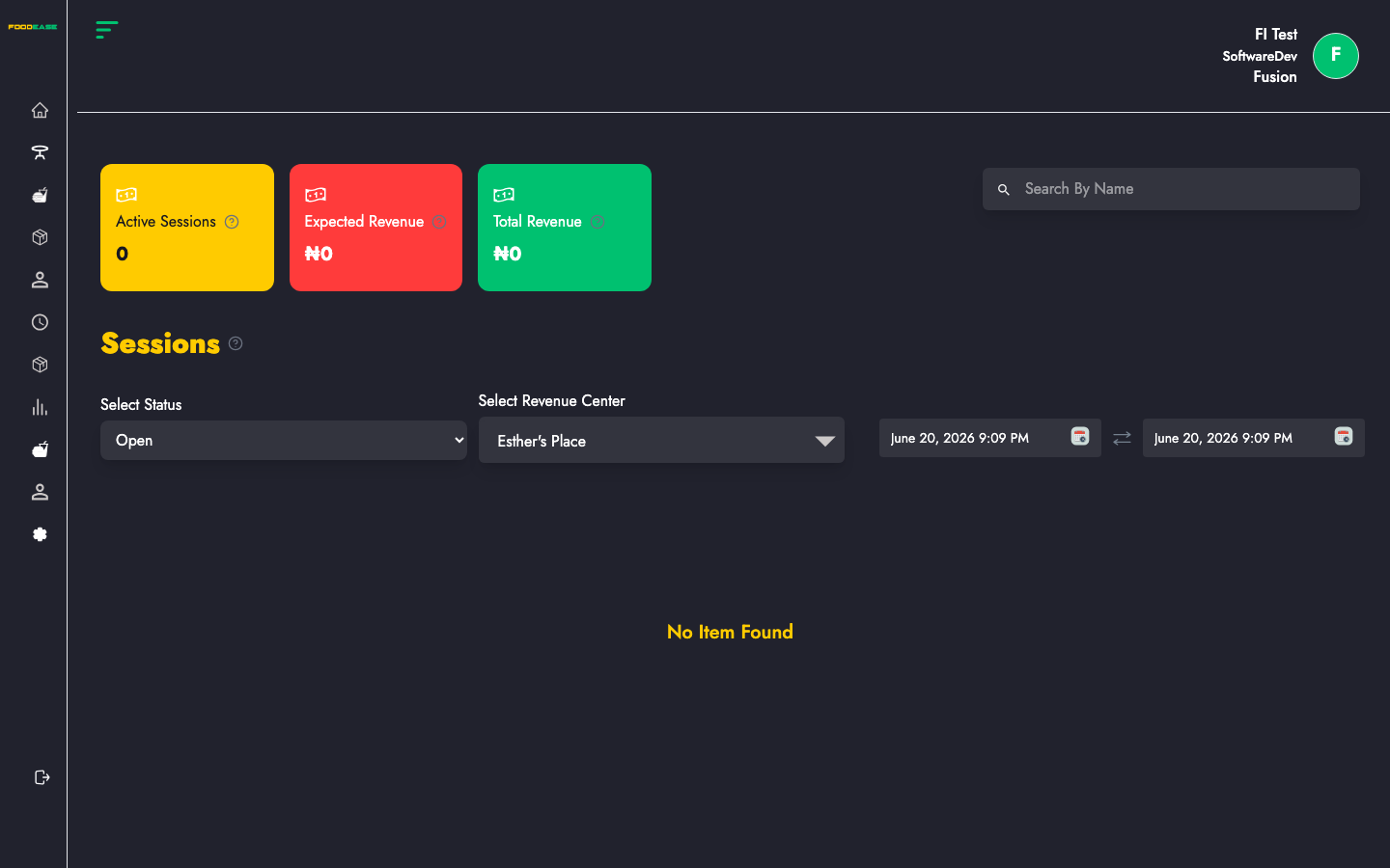 Sessions page