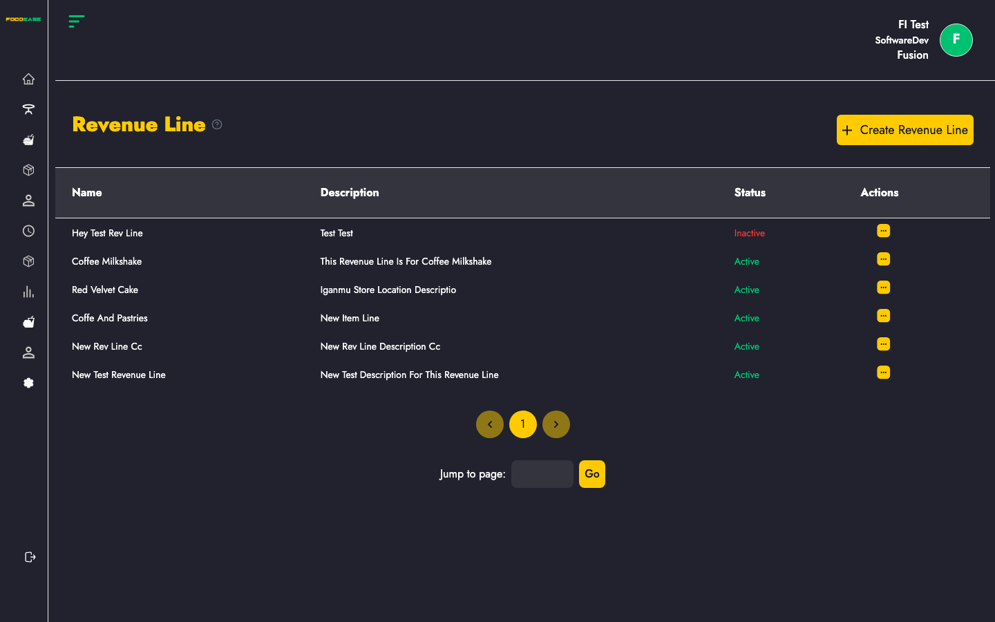 Revenue Line page